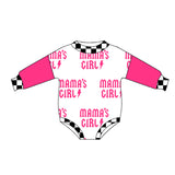 Hot pink long sleeves mama's girl thunder baby romper