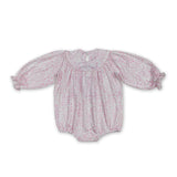 Long sleeves pink floral turkey girls Thanksgiving romper