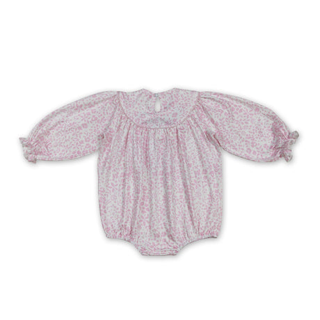 Long sleeves pink floral turkey girls Thanksgiving romper