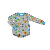 Long sleeves candy corn baby boy Halloween romper