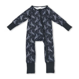 Black rodeo western baby Halloween zipper romper
