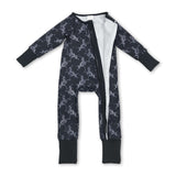 Black rodeo western baby Halloween zipper romper