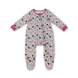 Pink ghost pumpkin baby girls Halloween zipper romper
