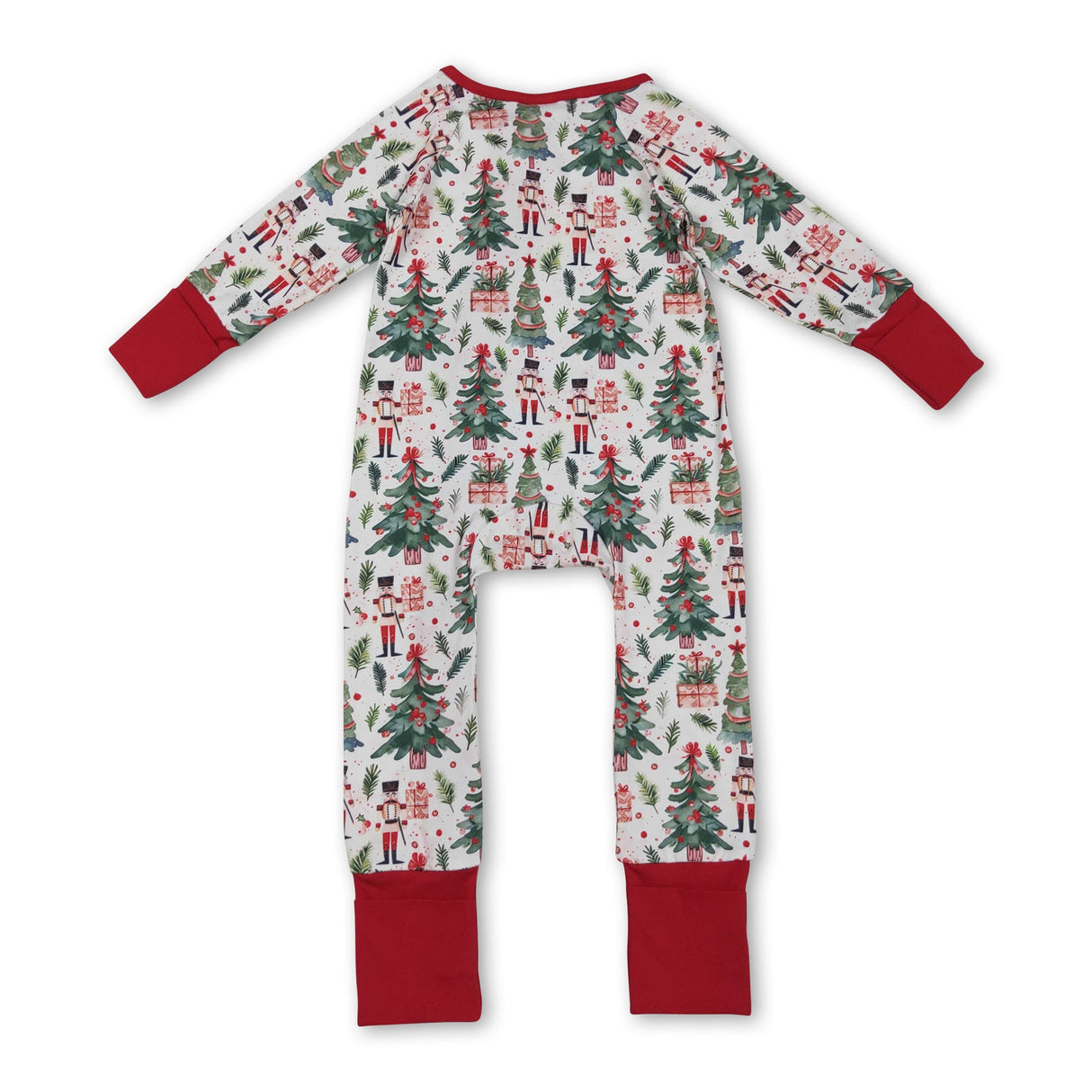 Long sleeves Christmas tree ballet baby zipper romper