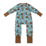 Cow boots howdy floral western baby boys zipper romper