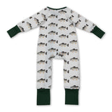 Long sleeves fish baby boy zipper romper