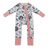 Long sleeves bow ruffle baby girls Happy New Year romper