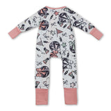 Long sleeves bow ruffle baby girls Happy New Year romper