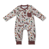 Long sleeves hunting dog duck call baby boy romper