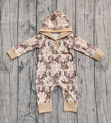 Long sleeves camo deer hunting baby hooded romper
