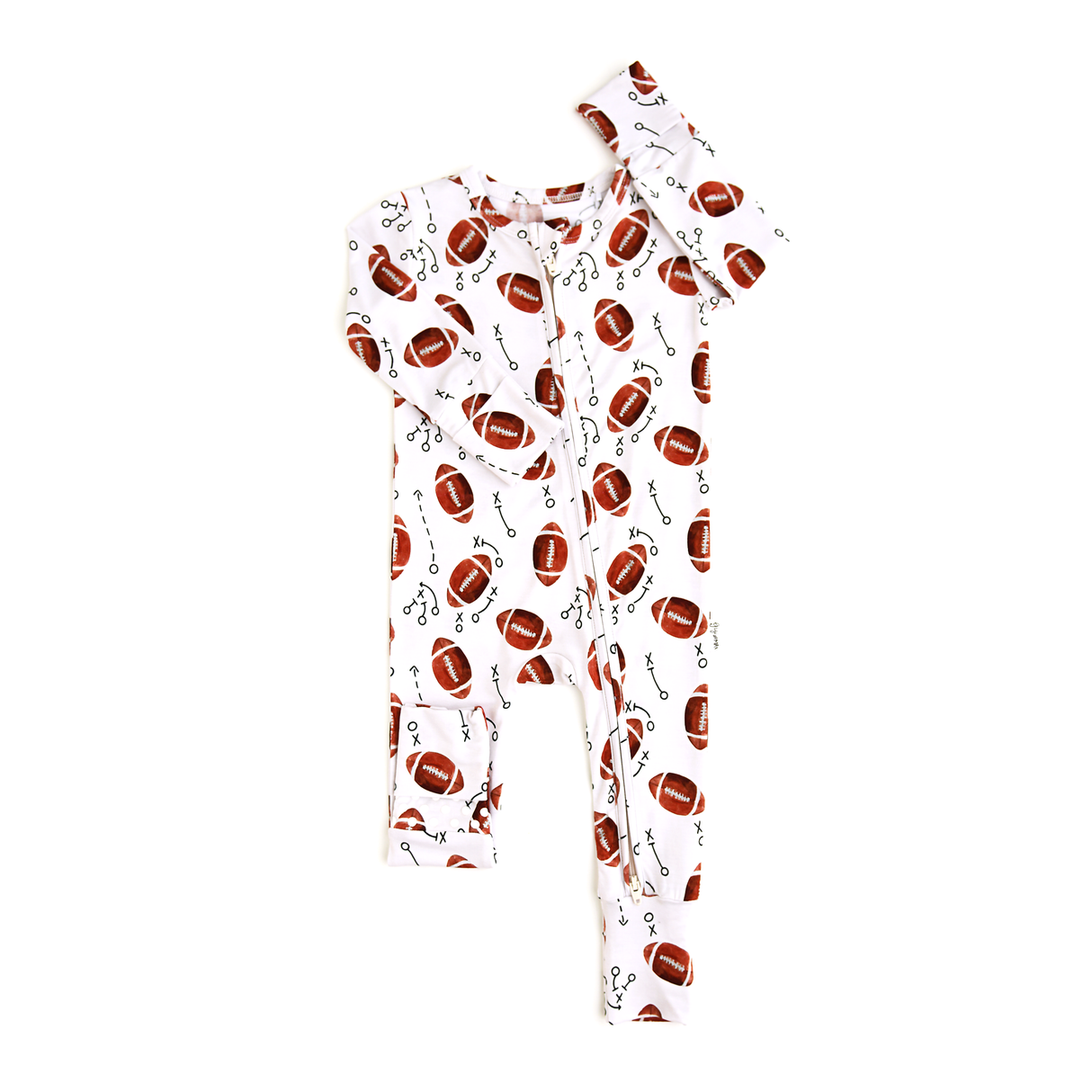 Long sleeves football baby kids zipper romper