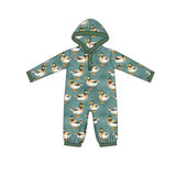 Long sleeves duck baby boy hooded romper