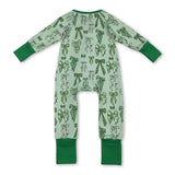 Green leopard clover bow baby girls St Patrick's day pajamas