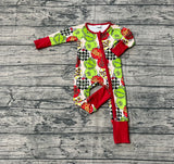 Green face ornaments baby Christmas zipper romper