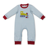 Heart constructions long sleeves boy Valentine's romper