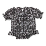 mama's bestie smock short sleeves heart baby girl romper