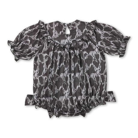 mama's bestie smock short sleeves heart baby girl romper