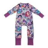 long sleeves purple cartoon baby romper
