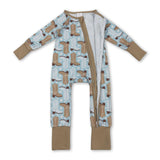 long sleeves blue western boots stars baby romper