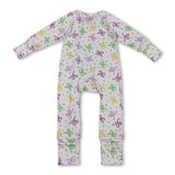 long sleeves purple green yellow bows polka baby romper