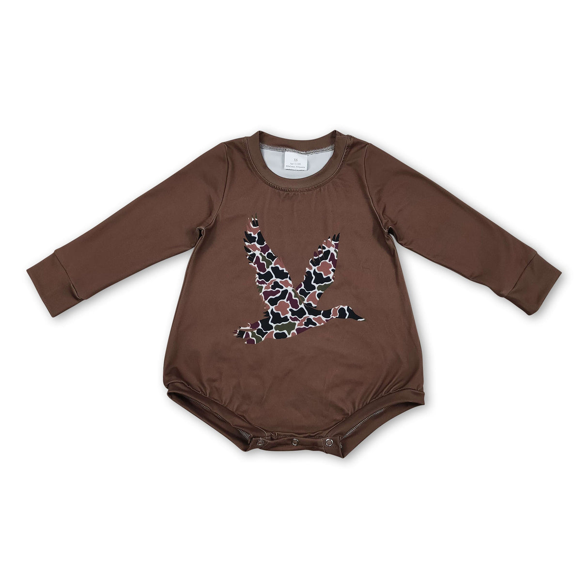 Long sleeves camo duck baby kids romper