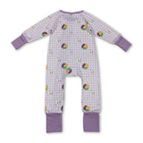 Plaid donut boots baby girls Mardi Gras zipper romper