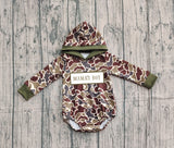 Long sleeves Mama's boy dark camo baby hoodied romper