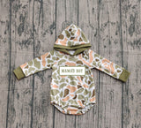 Long sleeves orange camo Mama's boy baby hooded romper