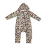 Long sleeves camo baby kids hooded zipper romper