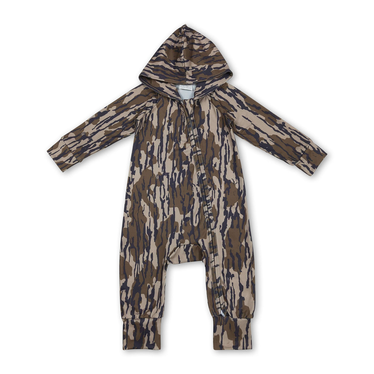 Long sleeves olive camo baby kids hooded zipper romper