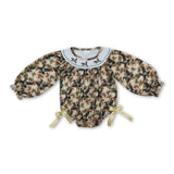 Long sleeves duck camo baby girl romper