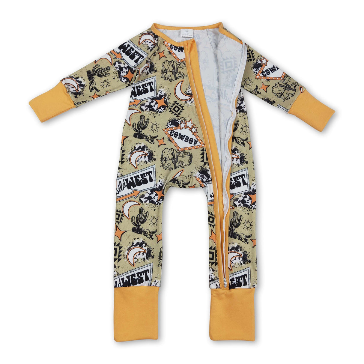 Long sleeves wild west cactus baby kids zipper romper
