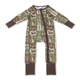 Long sleeves duck camo baby kids zipper romper