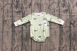 Long sleeves fish pocket plaid baby boy romper