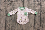 Long sleeves deer embroidery pocket plaid baby boy romper