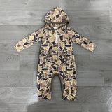Long sleeves duck camo baby boys hooded romper