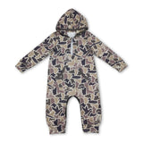 Long sleeves duck camo baby boys hooded romper