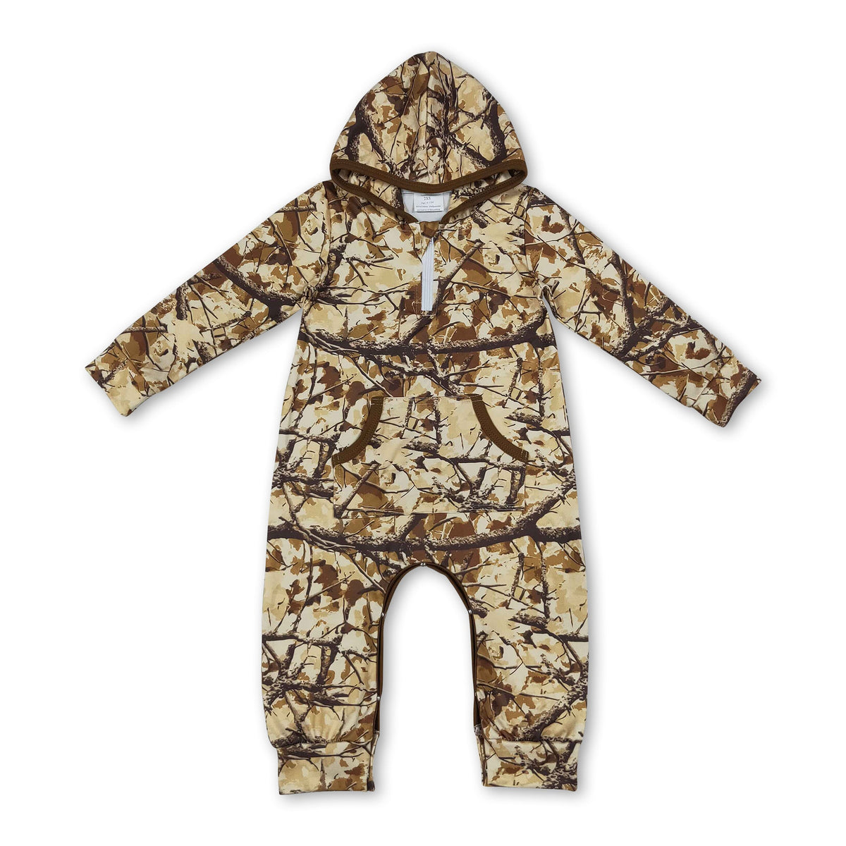 Long sleeves camo baby boys fall hooded romper