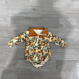 Long sleeves brown camo baby boy fall romper