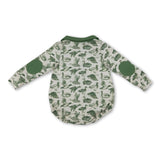 Long sleeves green duck baby boy fall romper