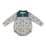 Long sleeves duck zipper baby boy fall romper