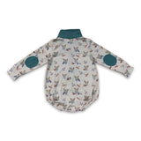 Long sleeves duck zipper baby boy fall romper