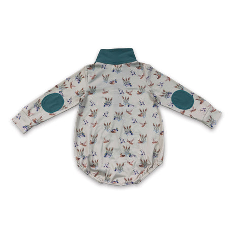 Long sleeves duck zipper baby boy fall romper