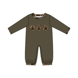 Turkey camo embroidery baby boy Thanksgiving romper