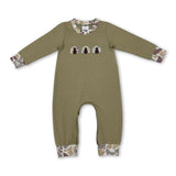 Turkey camo embroidery boy Thanksgiving romper