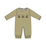 Turkey camo embroidery boy Thanksgiving romper