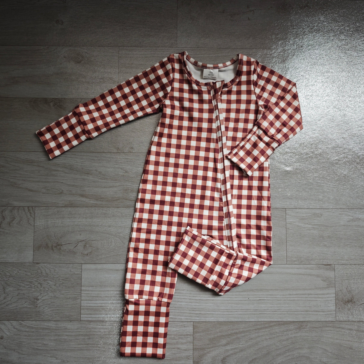 Long sleeves plaid baby boy fall zipper romper