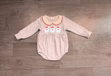 Stripe santa embroidery baby girls Christmas romper