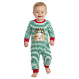 Dog Christmas lighting embroidery baby boys romper