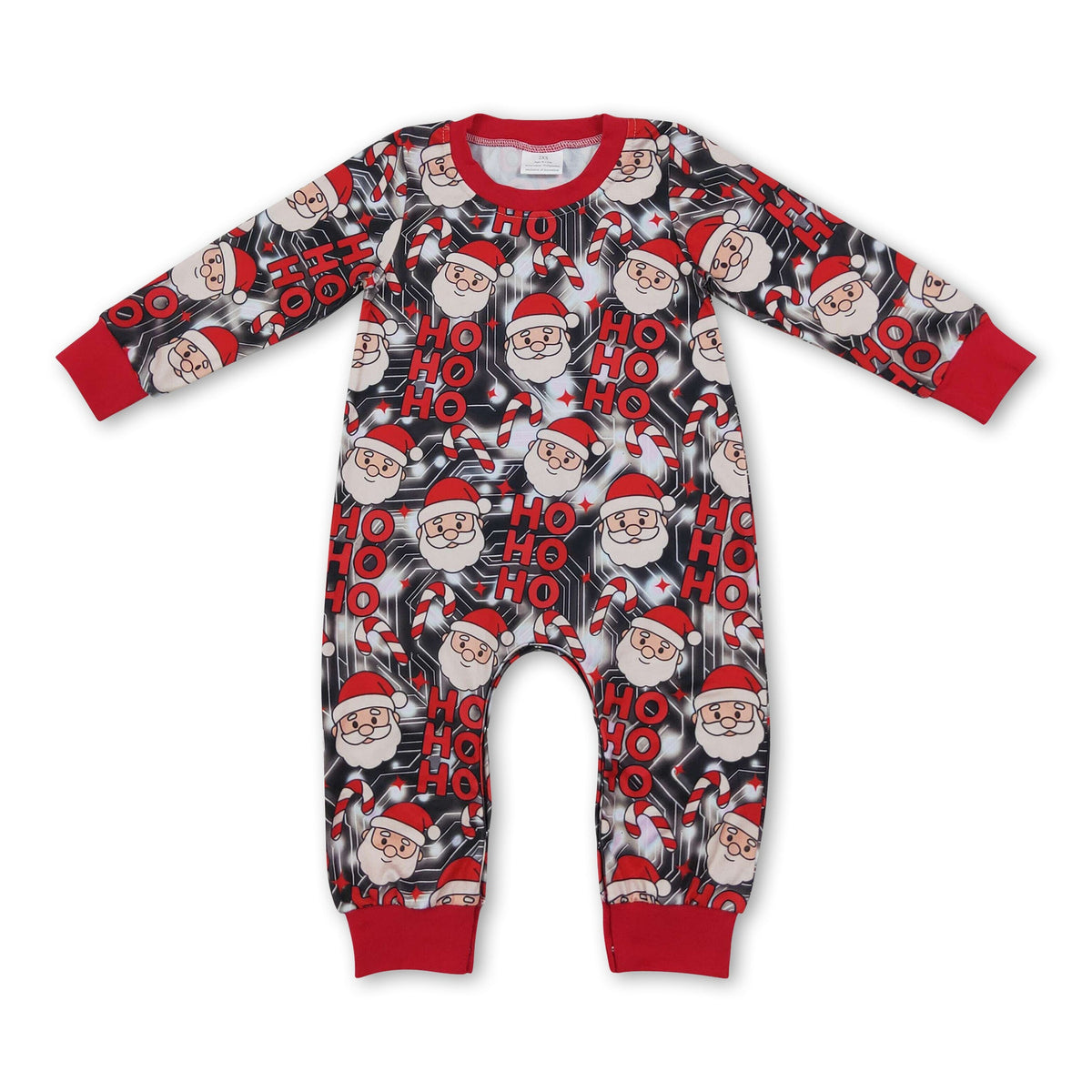 Red long sleeves ho ho ho santa baby Christmas romper